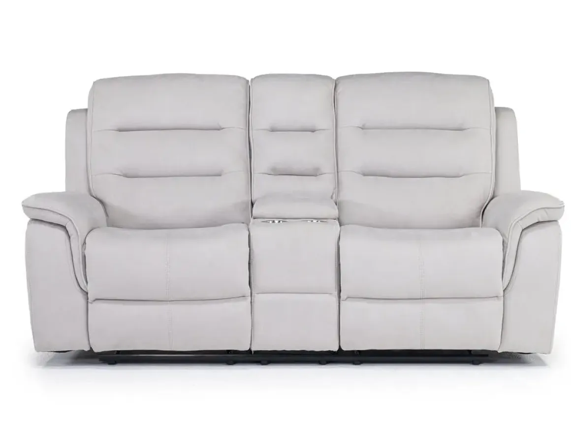 Chanell Reclining Sofa & Console Loveseat In New Nappa Gray