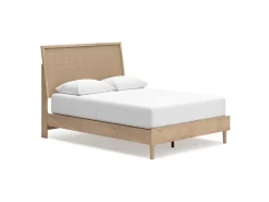 Cielden Panel Bed, Dresser, Mirror & Nightstand In Tan, Twin