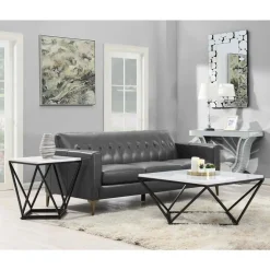 Conner End Table In Marble/Gold