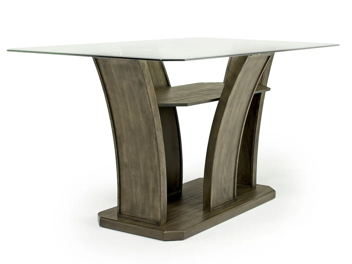 Dapper Counter Height Dining Table & 4 Stools In Brown