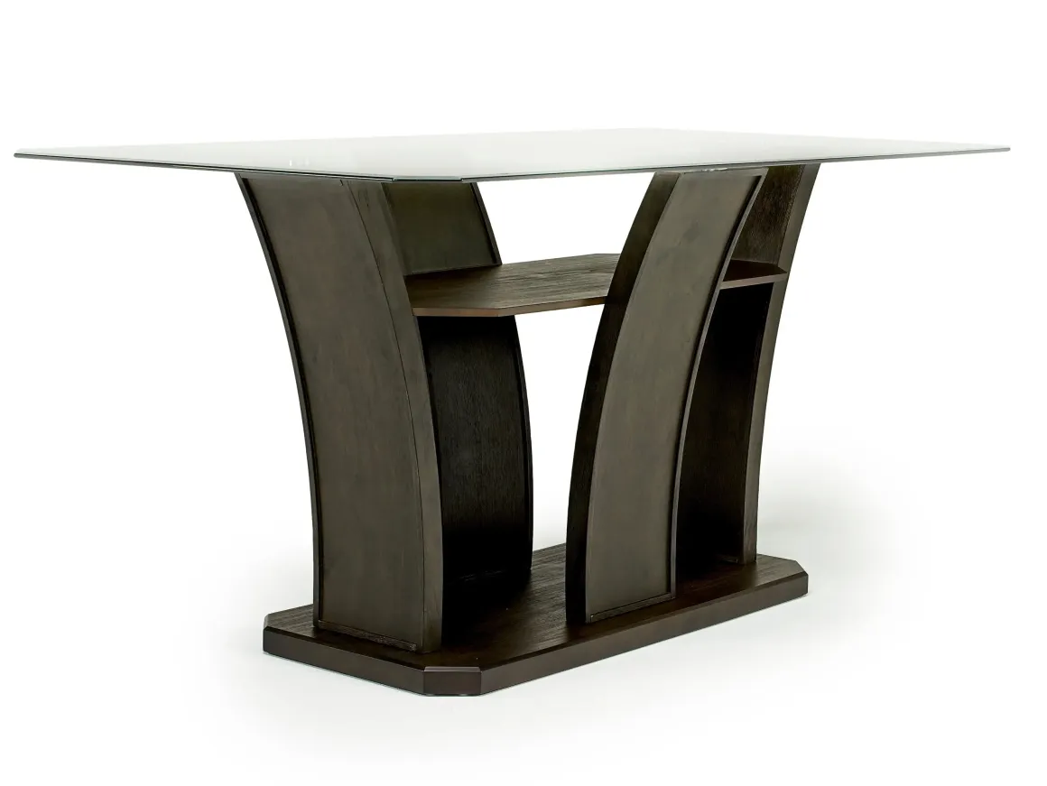Dapper Counter Height Dining Table & 4 Stools In Brown