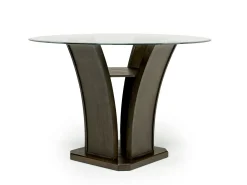 Dapper Round Counter Height Dining Table & 4 Stools In Gray