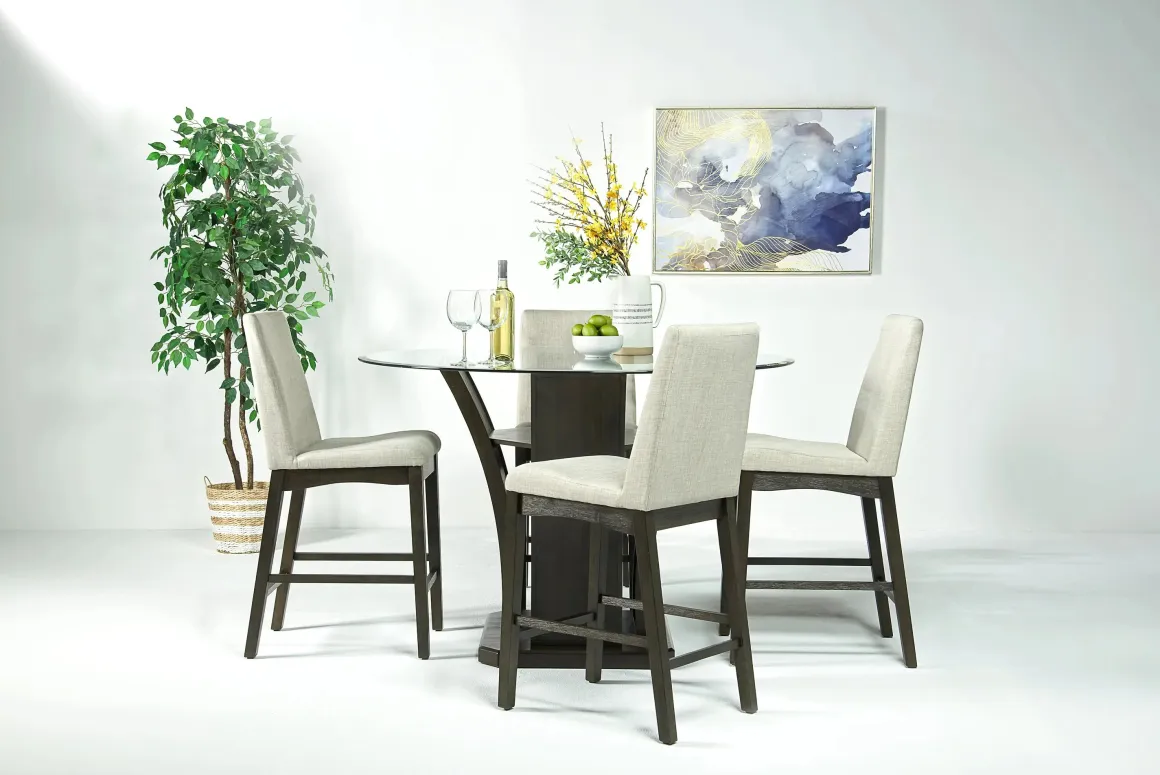 Dapper Round Counter Height Dining Table In Brown