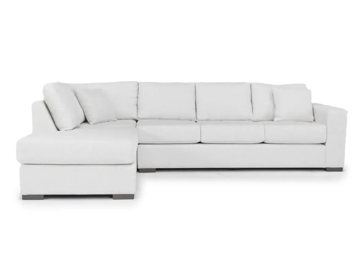 Dennon Sofa Chaise Sectional In Pebble, Right Facing