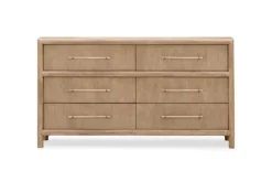 Dorsey Woven Panel Bed, Dresser, Mirror & Nightstand In Granola, Queen