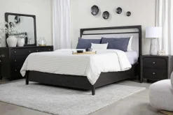 Easton Upholstered Bed, Dresser, Mirror & Nightstand In Natural, Ca King