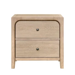 Easton Upholstered Storage Bed, Dresser, Mirror & Nightstand In Natural, Ca King