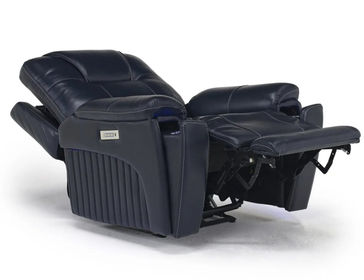 Echo 3 Power Theater Recliner W/ Immersive Sound In Rainier Walnut Leather