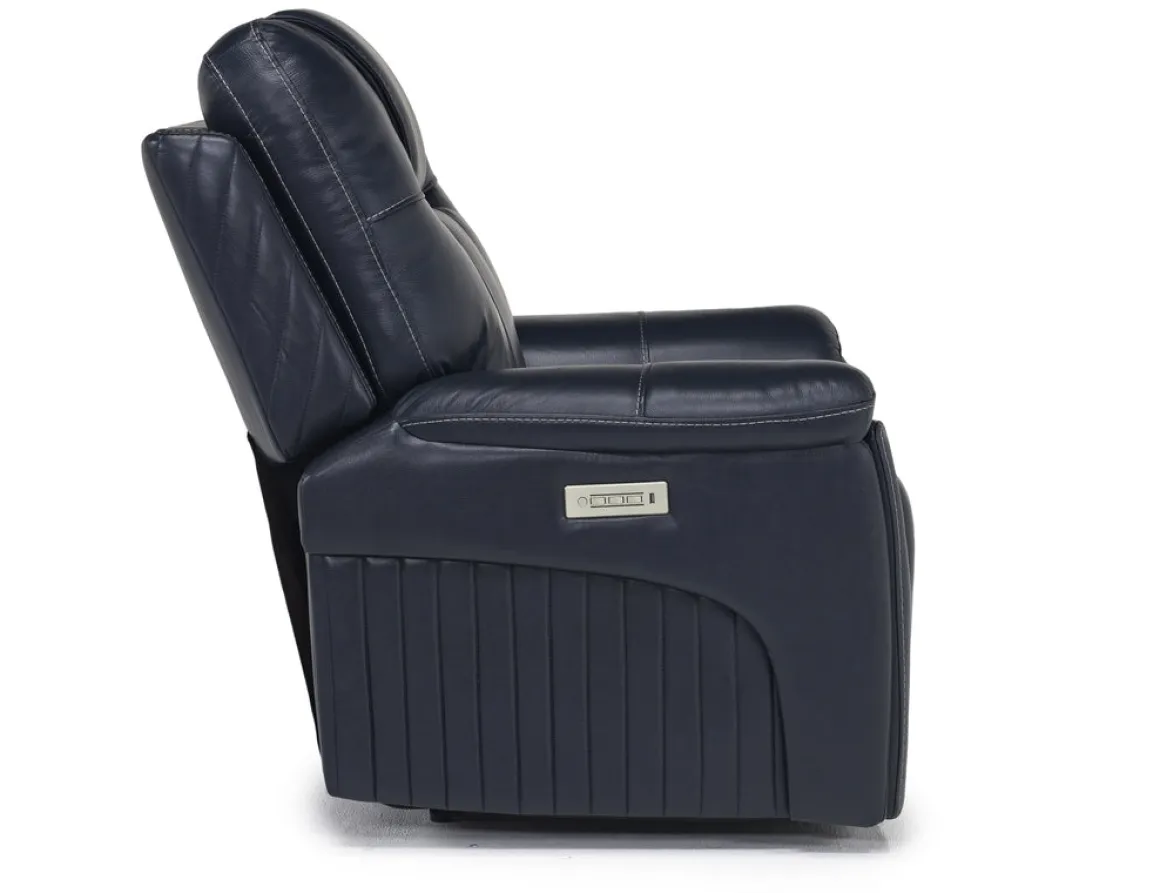 Echo 3 Power Theater Recliner W/ Immersive Sound In Rainer Storm Leather