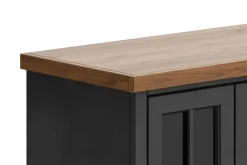 Eloise Media Console In Black & Whiskey, 66 Inch