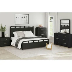 Emberly 2 Drawer Nightstand In Black