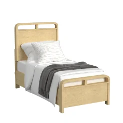Emberly Panel Bed, Dresser, Mirror & Nightstand In Black, Twin