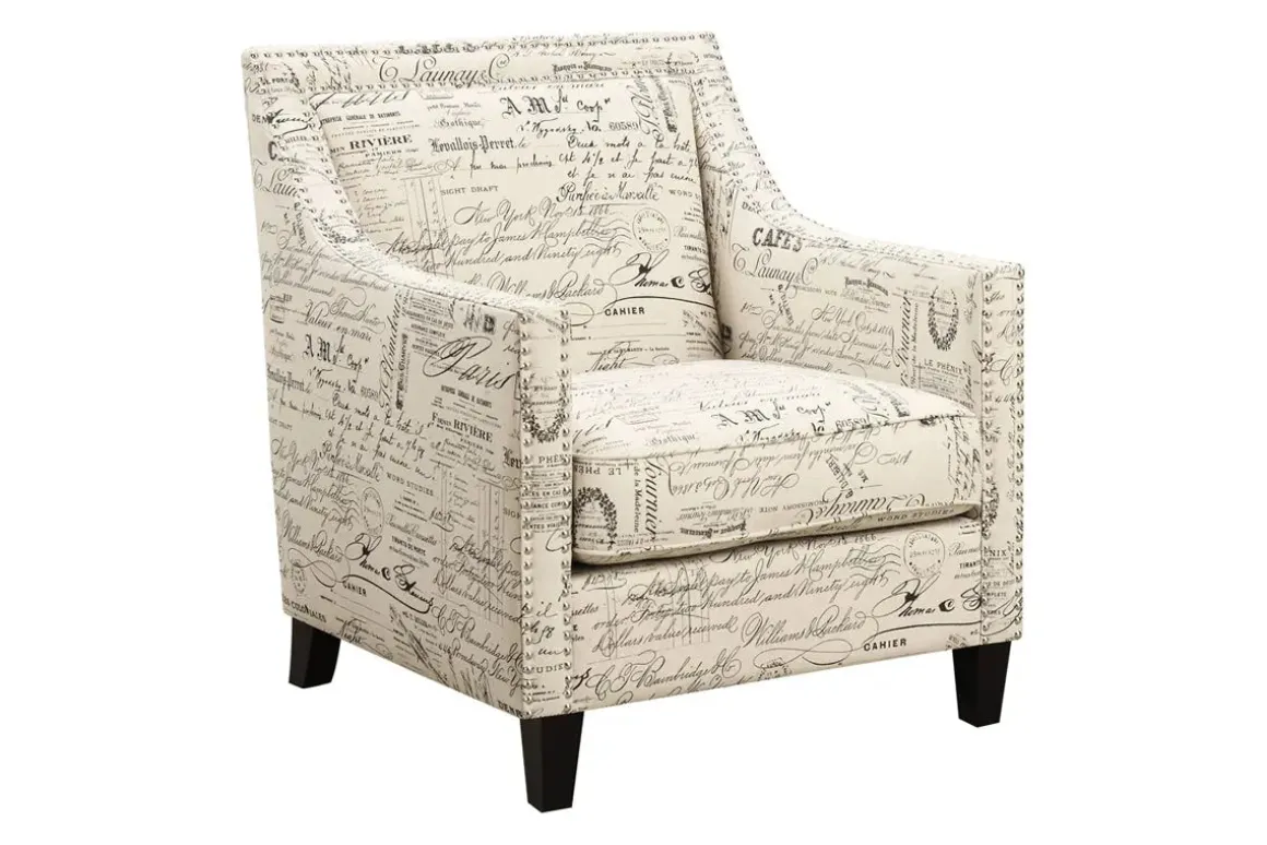 Emery Accent Chair In French Script