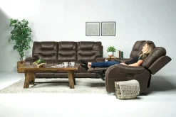 Estilo 2 Power Console Loveseat In Canyon Gray