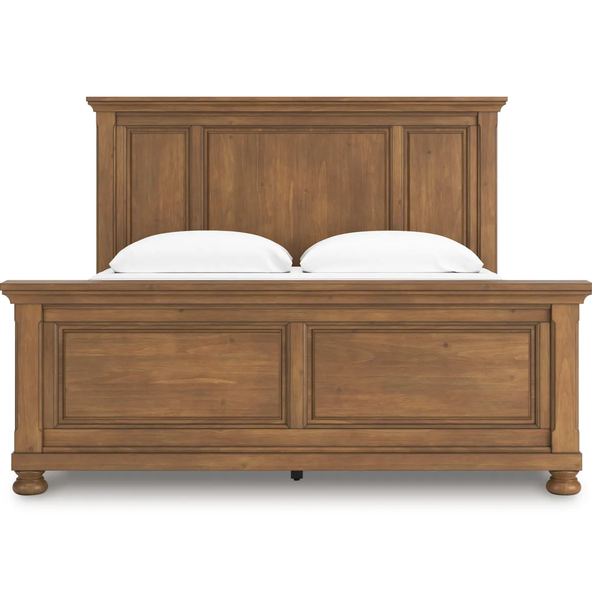 Feddinger Panel Bed, Dresser, Mirror & Nightstand In Medium Brown, Queen