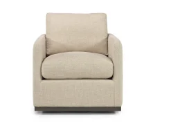 Flax Swivel Chair In Coffee Leather
