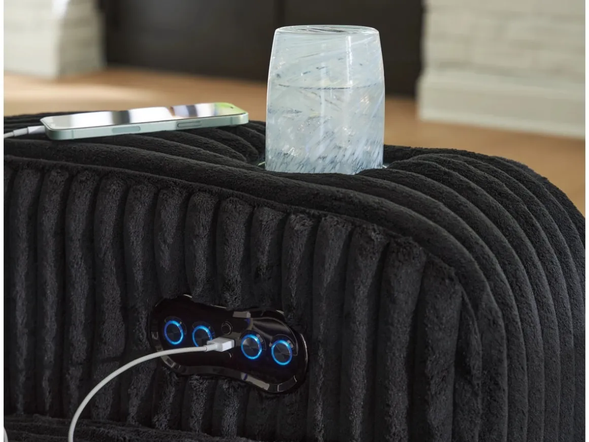 Forest Lake 2 Power Console Loveseat In Alloy
