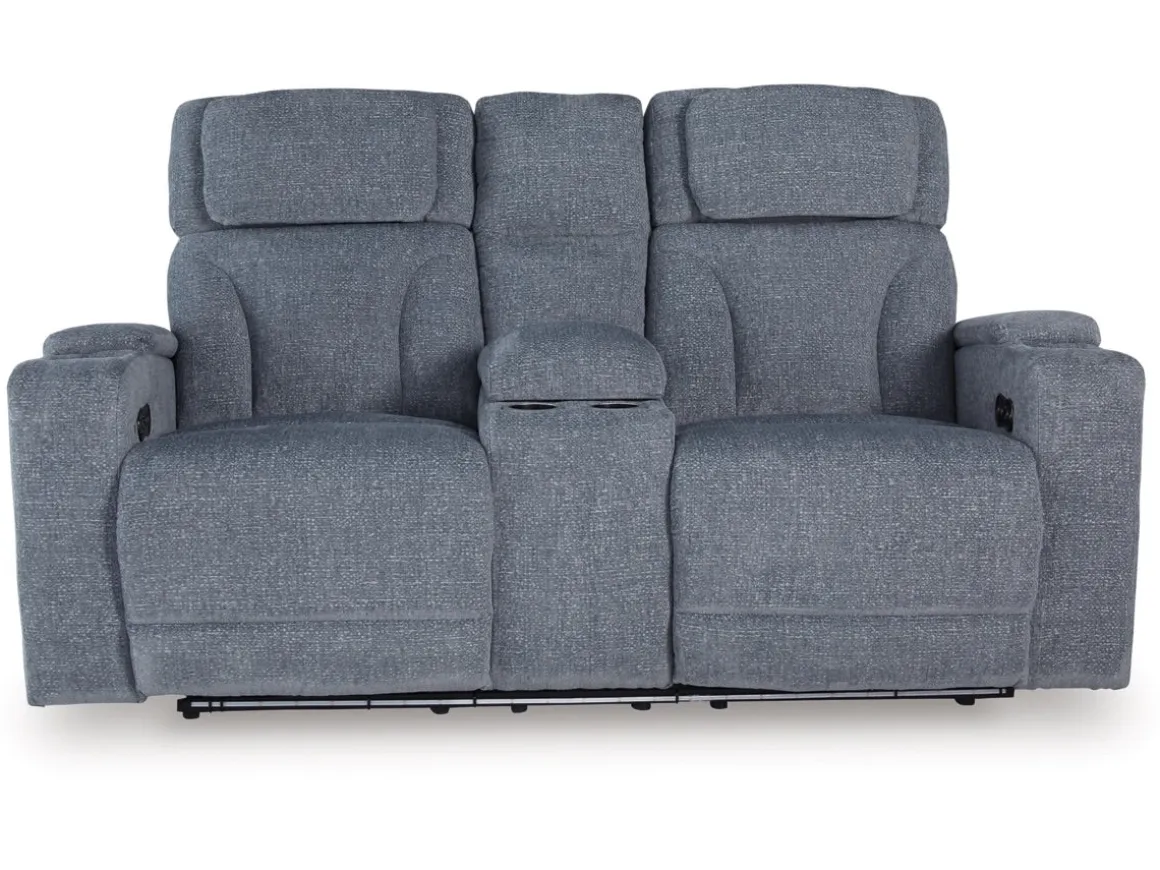 Forest Lake 2 Power Console Loveseat In Alloy