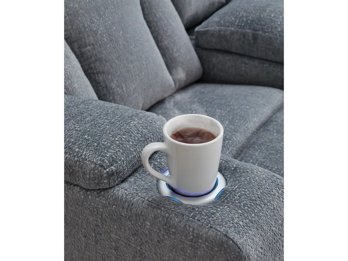 Forest Lake 2 Power Console Loveseat In Alloy