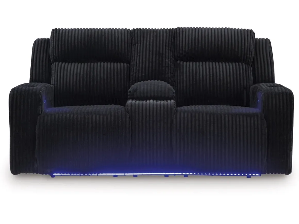 Forest Lake 2 Power Console Loveseat In Alloy