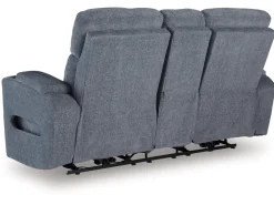 Forest Lake 2 Power Sofa W/ Drop Down Table In Alloy