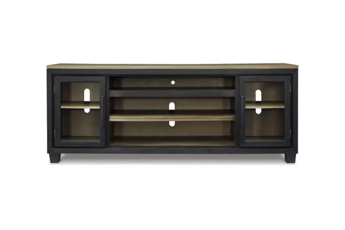 Foyland Media Console In Black/Brown