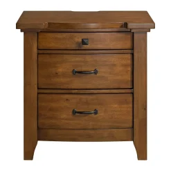 Gage Sleigh Bed W/ Storage, Dresser, Mirror & Nightstand In Chestnut, Queen