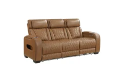 Gallington 2 Power Sofa W/ Drop Down Console In Brown