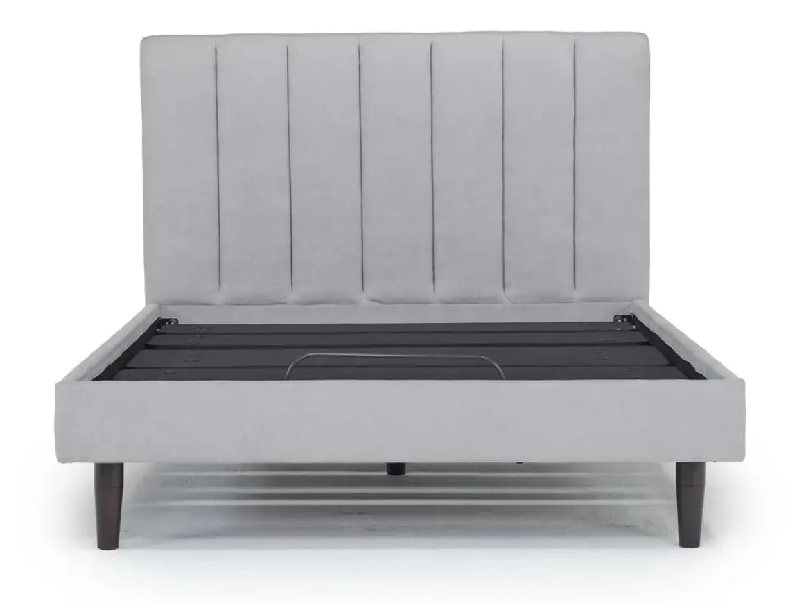 Gavin Upholstered Adjustable Foundation Bed In Charcoal, Full