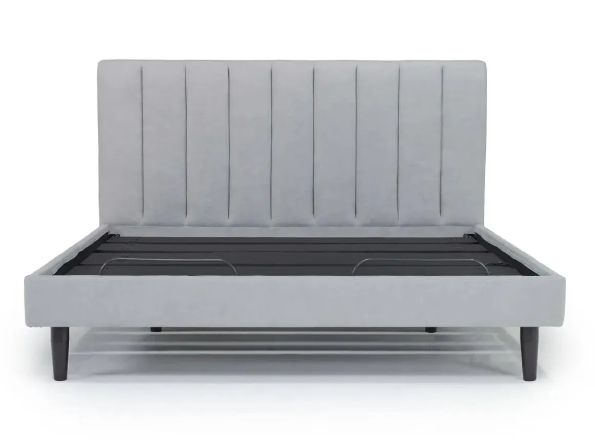 Gavin Upholstered Adjustable Foundation Bed In Charcoal, Full