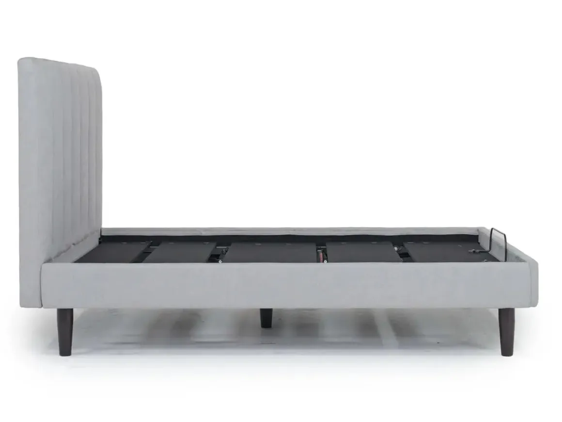 Gavin Upholstered Adjustable Foundation Bed In Charcoal, Full
