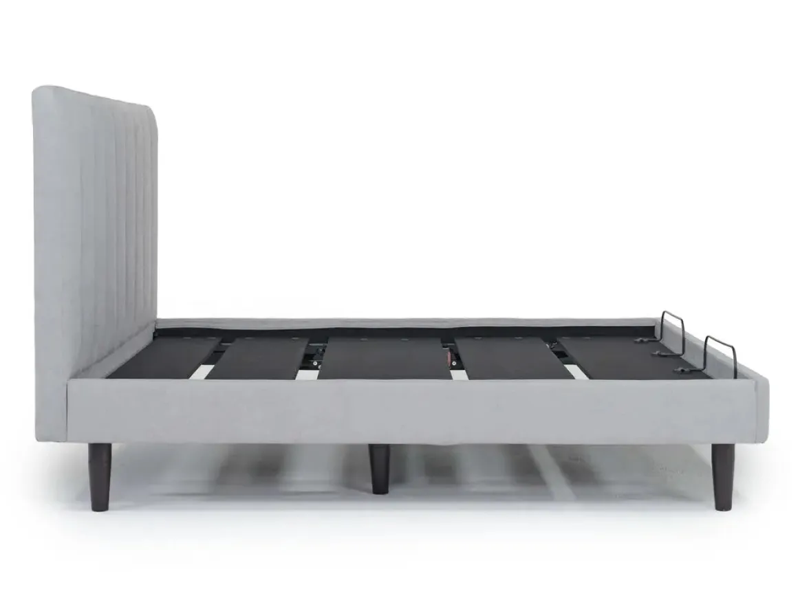 Gavin Upholstered Adjustable Foundation Bed In Charcoal, Full