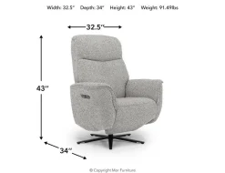 Gentry Power Swivel Recliner In Gellar Birch