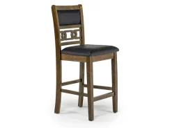 Gia Round Counter Height Dining Table & 4 Stools In Gray
