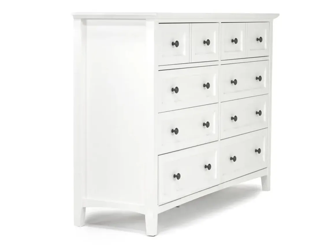 Grace Panel Bed, Dresser, Mirror & Nightstand In Snowfall, Full