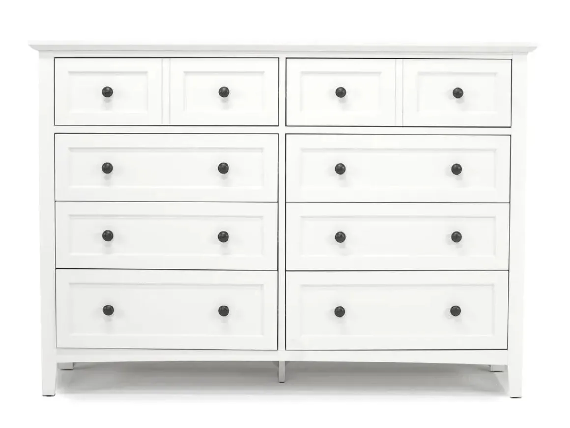 Grace Panel Bed, Dresser, Mirror & Nightstand In Snowfall, Full