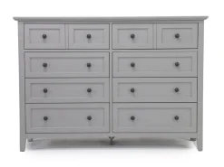 Grace Panel Bed, Dresser, Mirror & Nightstand In Snowfall, Full