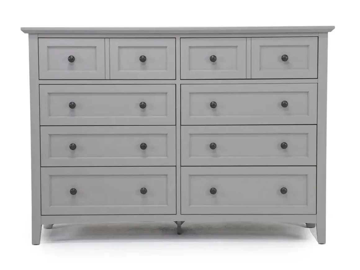 Grace Panel Bed, Dresser, Mirror & Nightstand In Snowfall, Full