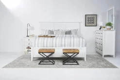 Grace Storage Bed, Dresser, Mirror & Nightstand In Snowfall, Full