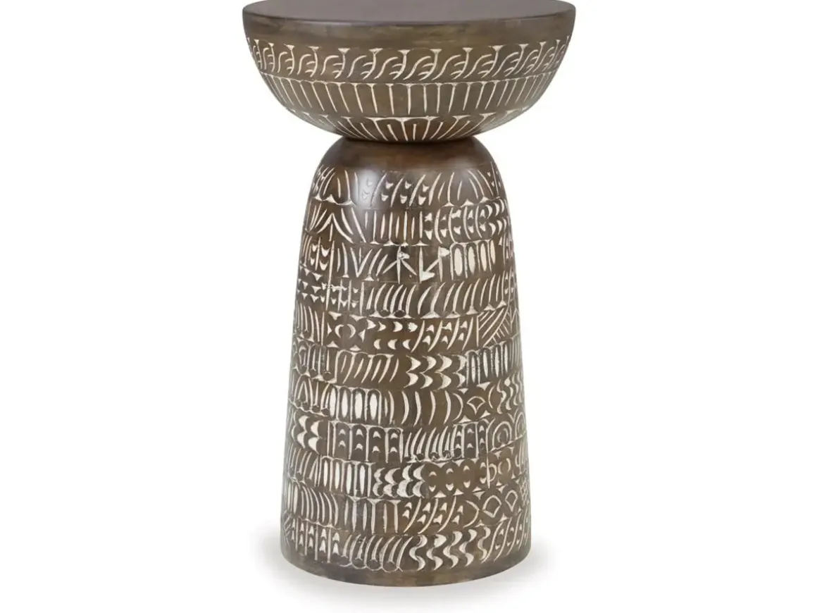 Hadcher Accent Table In Warm Brown And Cream