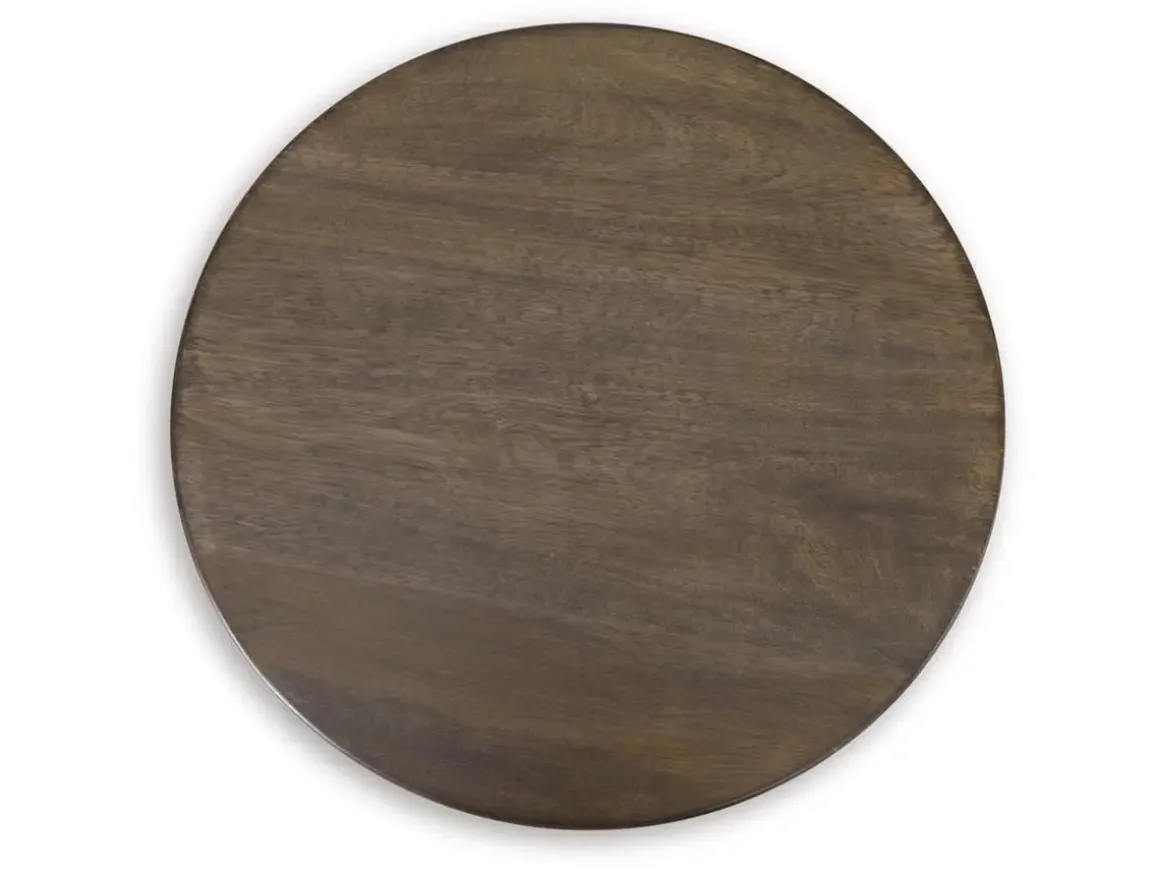 Hadcher Accent Table In Warm Brown And Cream