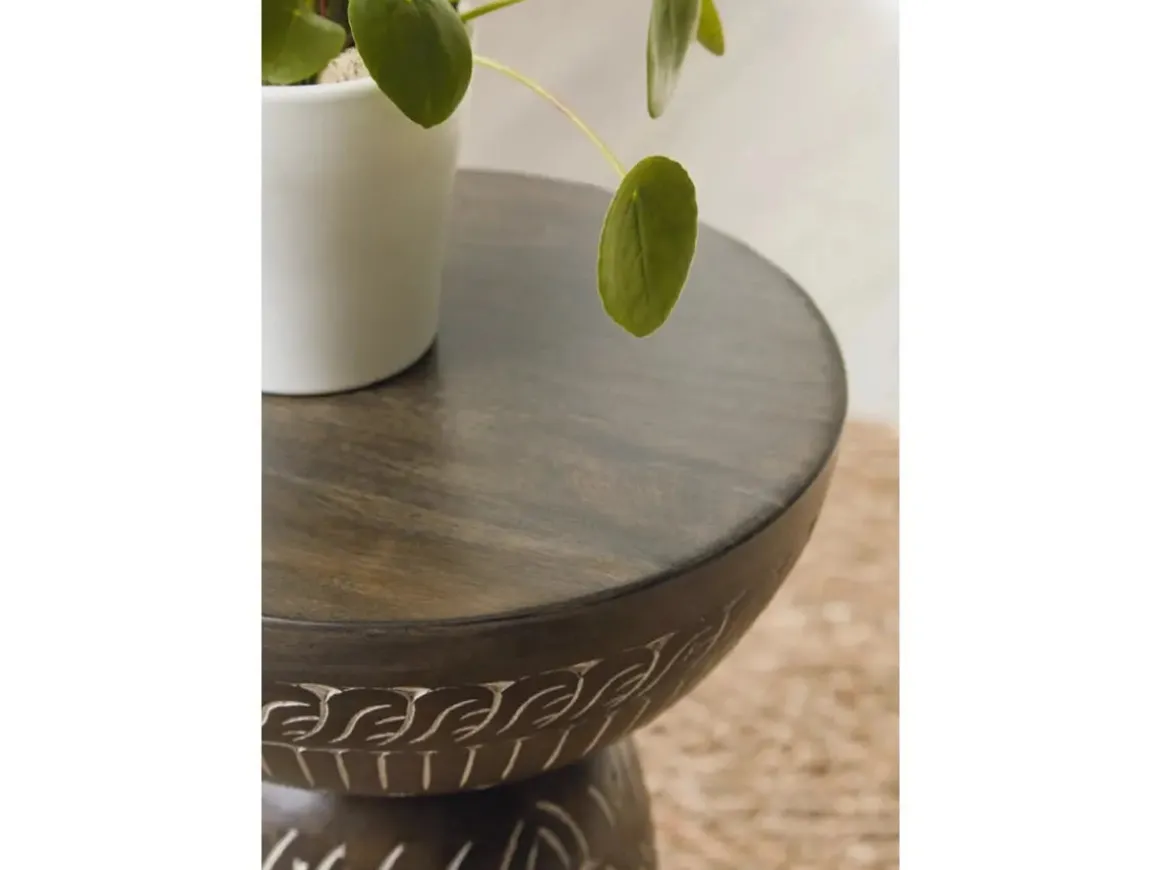 Hadcher Accent Table In Warm Brown And Cream