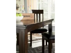 Haddigan Extendable Dining Table In Dark Brown