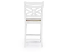 Harlin Round Counter Height Dining Table & 4 Stools In White/Brown