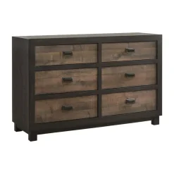 Harlington Panel Bed, Dresser, Mirror & Nightstand In Walnut, Full
