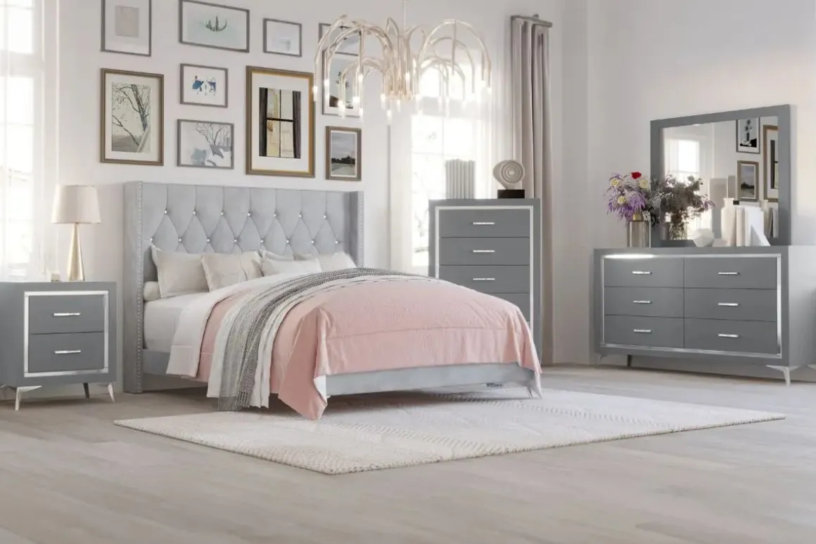 Huxley Mirror In Gray