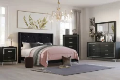 Huxley Panel Bed, Dresser, Mirror & Nightstand In Gray, Full