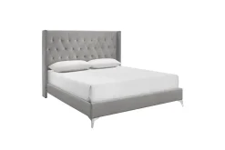 Huxley Panel Bed, Dresser, Mirror & Nightstand In Gray, Full