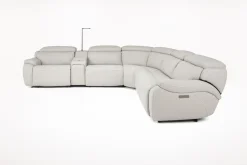 Imperial 6 Piece 2 Power Sectional W/ 2 Power Armless Recliner In Blanca Light Gray Leather