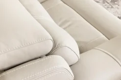 Imperial 2 Power Sofa & Loveseat In Blanca Light Gray Leather